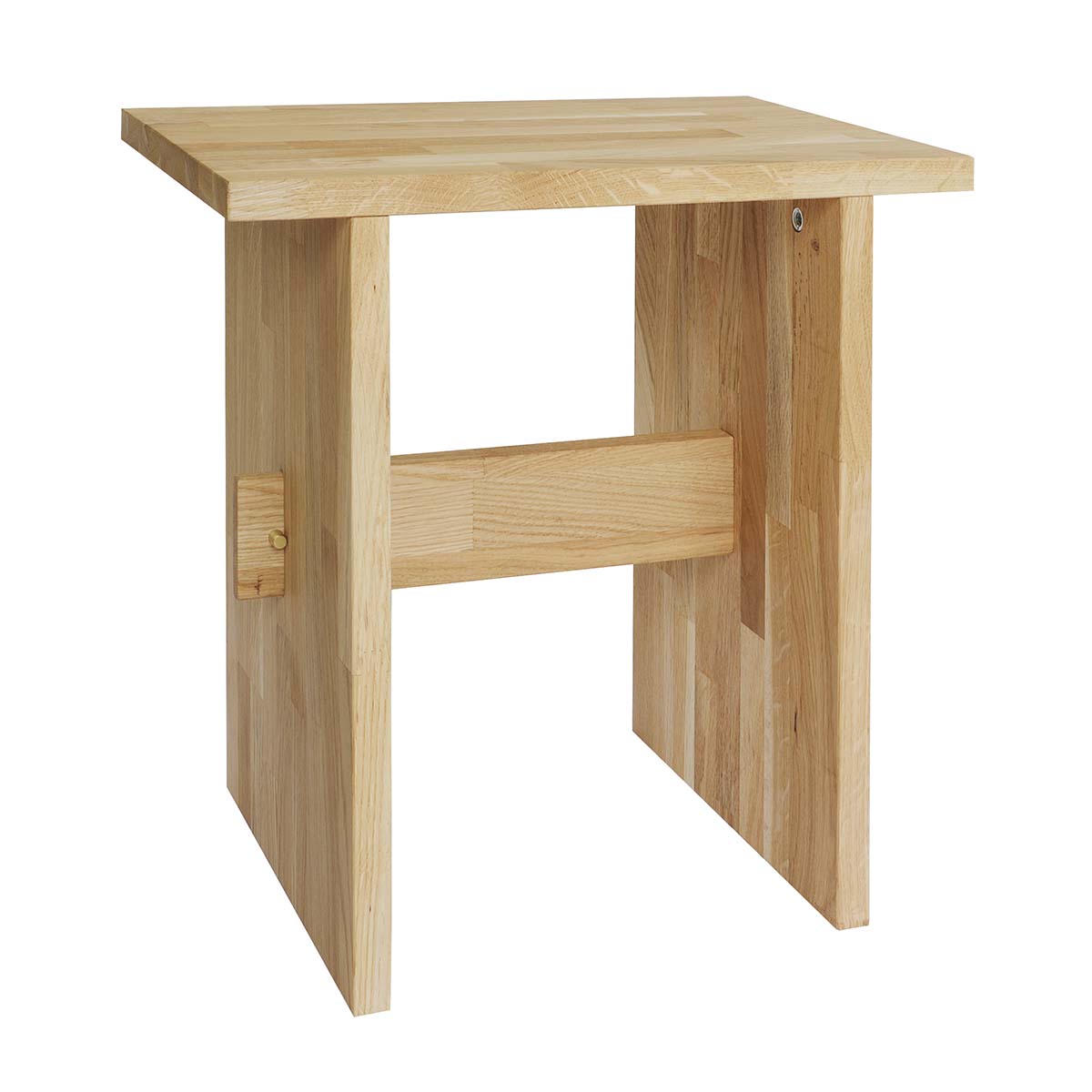 MOUD Home OAK skammel i egetrø - natur og messing