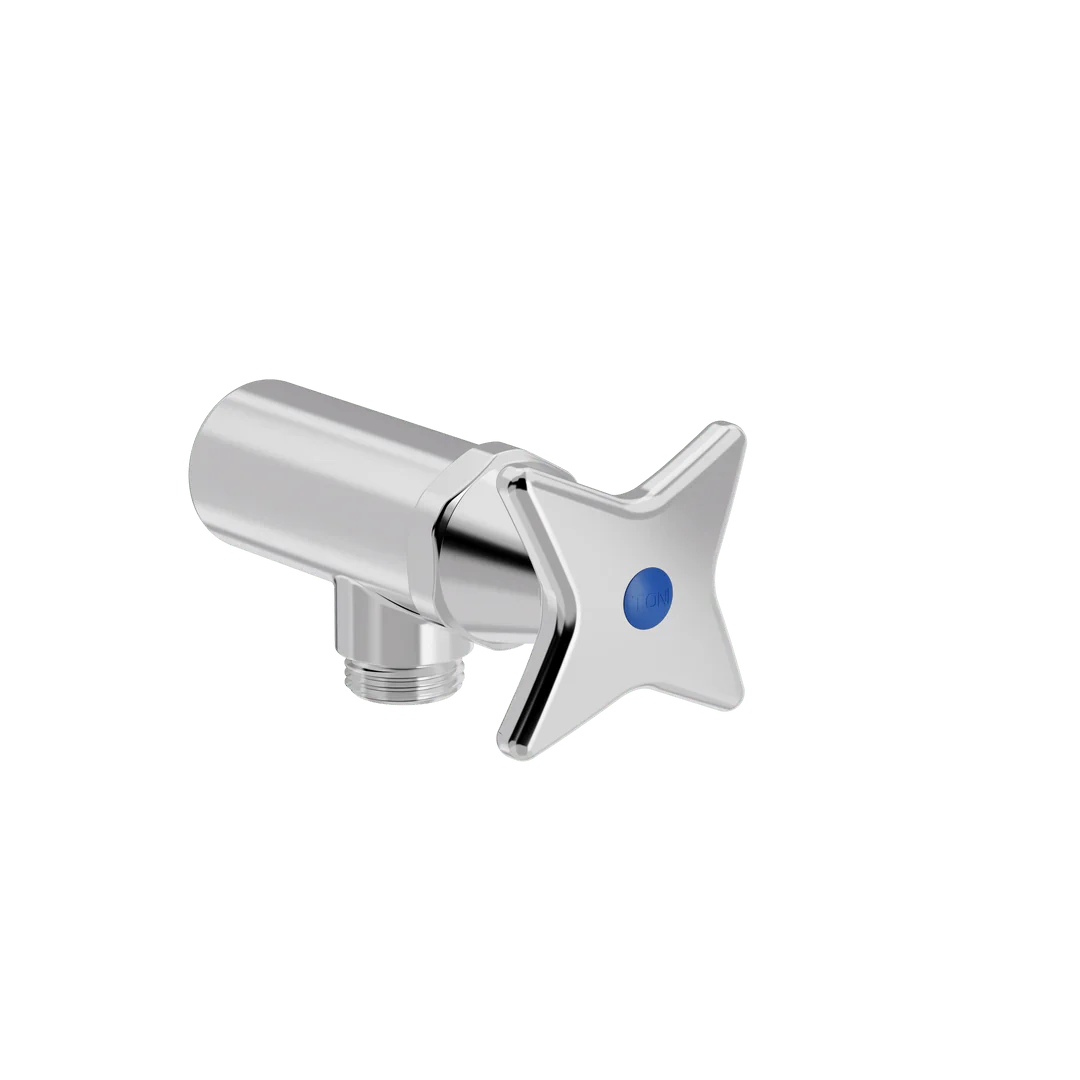 Toni Copenhagen Krydsgreb 1/2" aftapventil med vandret spindel - krom