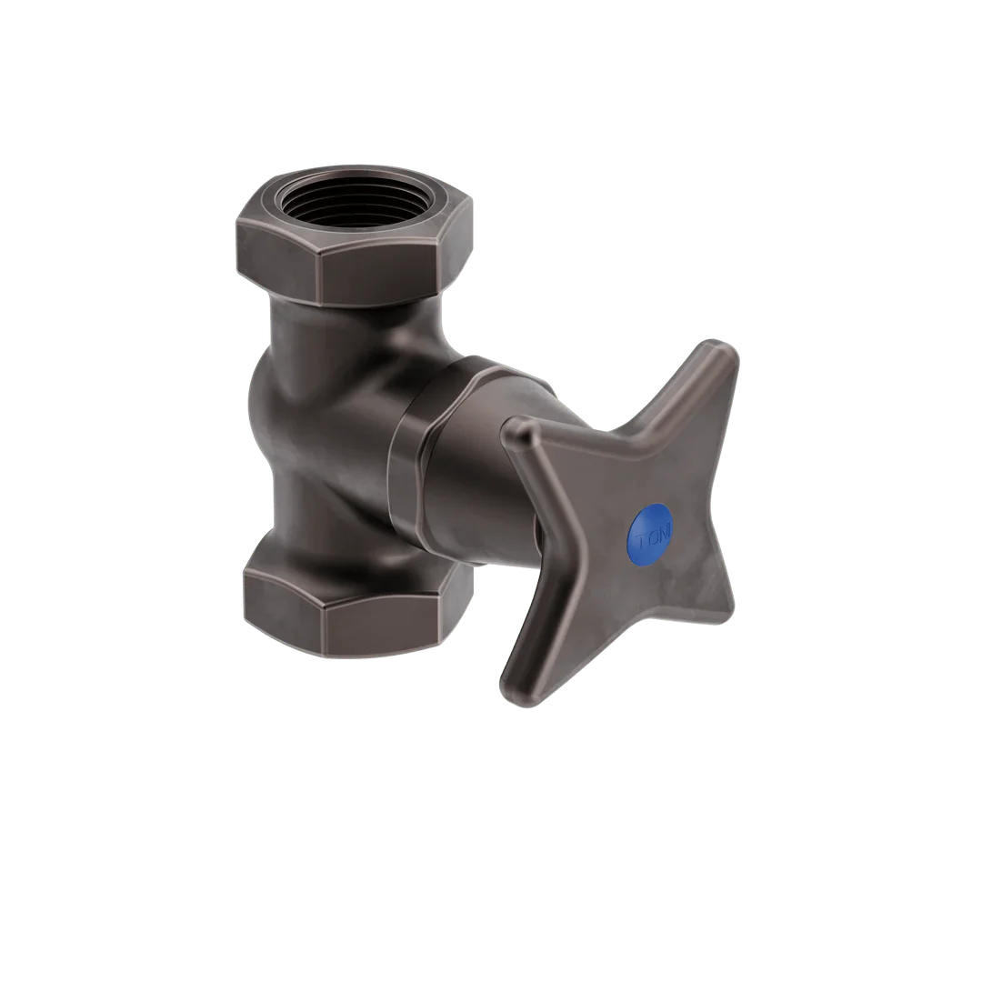 Toni Cophenhagen SP Krydsgreb 1/2" stopventil - bruneret messing
