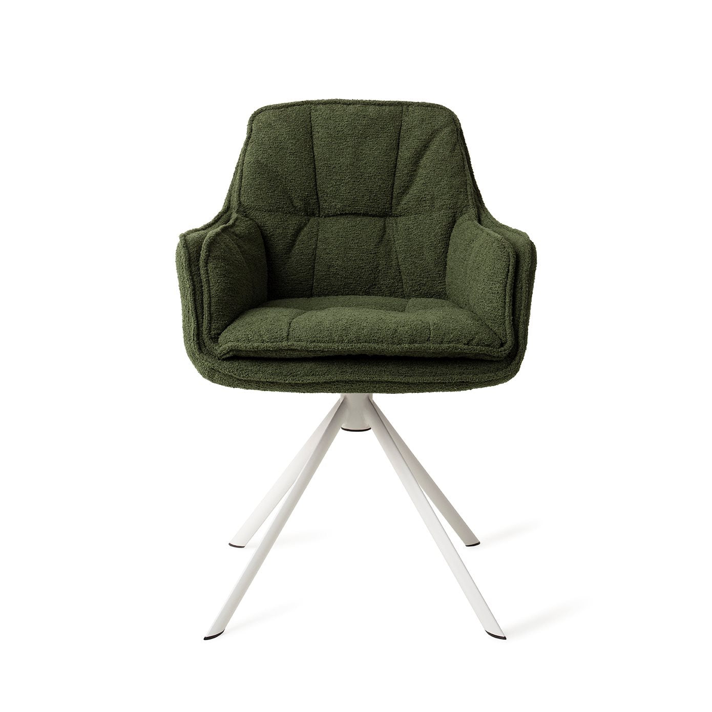 Akune Dining Chair Evergreen - Revolve / White (Metal)