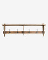 Nordal A/S CARONU shelf, 4 hooks, reclaimed wood - nature