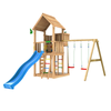 Jungle Gym - Legetørn Jungle Gym Palace 2.1 m/2-Swing Module 220, blø rutsjebane og 120 kg sand