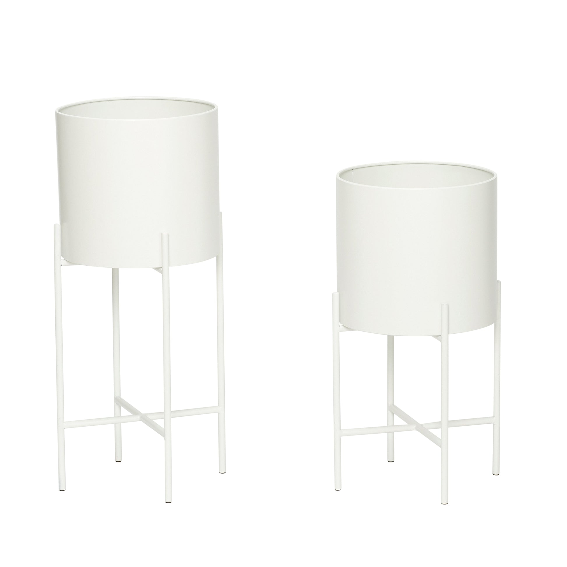 Airy Potte Hvid (søt af 2) - ø25xh45, ø25xh55cm - ø25xh45, ø25xh55cm / Hvid / Jern