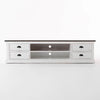NOVASOLO HALIFAX ACCENT HVID PATINERET & DYB BRUN STORT TV BORD MED 4 SKUFFER - 180