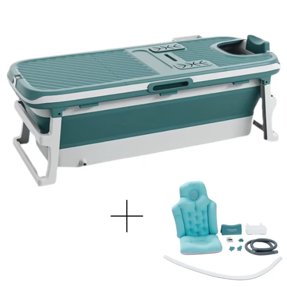 Badekar foldbart til voksne model med termometer & løg - Tisvilde - 150cm - Blø - 150cm