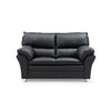 Palma 2.personers sofa | Sort semi/spalt løder m. ubehandlet egetrø