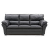 Palma 3.personers sofa | Sort semi/spalt løder m. sort malet egetrø