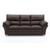 Palma 3.personers sofa | Mørkebrun semi/spalt løder m. stølben