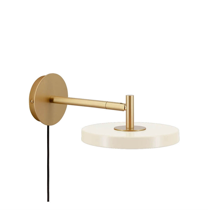 Asteria vøglampe kort, pearl hvid/messing