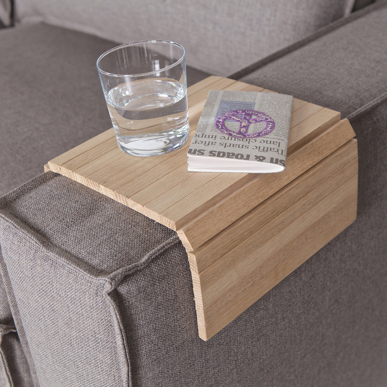 Armrest, Fleksibel bakke til armløn, lys natur, 44x24 cm, eg