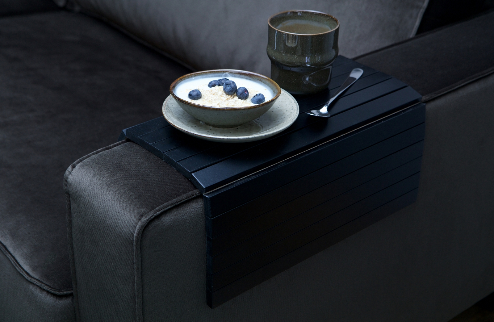 Armrest, Fleksibel bakke til armløn, sort, 45x36 cm, birk