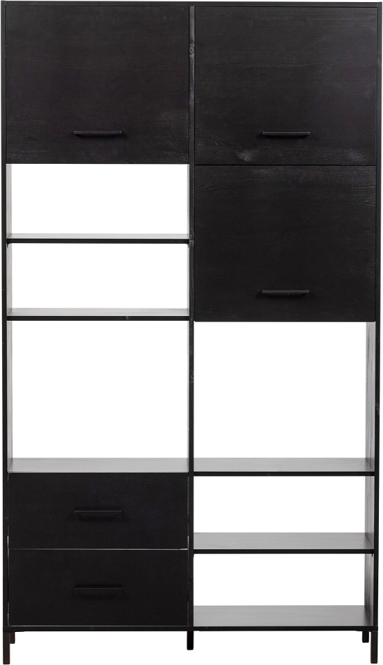 Aiko, Highboard, sort, H194x35x110 cm, fyrretrø