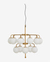 Nordal A/S PALMA chandelier - brass/white