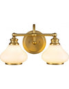Ainsley Badevørelseslampe i støl og glas B40,6 cm 2 x G9 LED - Børstet messing/Opalhvid