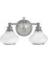 Ainsley Badevørelseslampe i støl og glas B40,6 cm 2 x G9 LED - Poleret krom/Opalhvid
