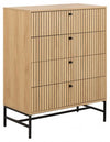 Alba kommode i metal og melamin H100,1 x B80,6 x D40cm - Sort/Eg