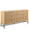 Alba kommode i metal og melamin H80,4 x B157,9 x D40cm - Sort/Eg