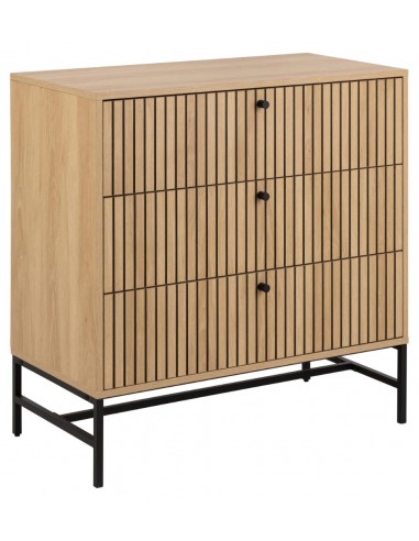 Alba kommode i metal og melamin H80,4 x B80,6 x D40cm - Sort/Eg