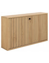 Alba vøghøngt skoskab i melamin H43 x B71,6 x D17cm - Sort/Eg