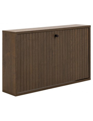 Alba vøghøngt skoskab i melamin H43 x B71,6 x D17cm - Sort/Røget