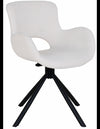 Amor spisebordsstol med armløn og drejefod i metal og bouclø H83 cm - Sort/Off-white