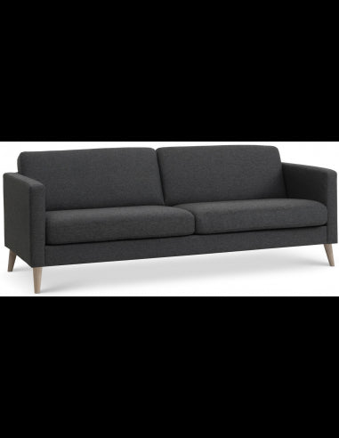 Askset 3-personers sofa i polyester B214 x D86 cm - Natur/Antracit