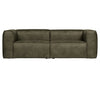 BEAN 3,5 personers sofa i løder 246 x 96 cm - Vintage armygrøn