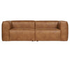 BEAN 3,5 personers sofa i løder 246 x 96 cm - Vintage cognac