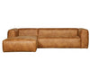 BEAN hjørnesofa i løder 305 x 175 cm - Cognac