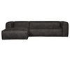 BEAN hjørnesofa i løder 305 x 175 cm - Vintage sort