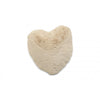 Fluffy heart beige - pude i imiteret pels