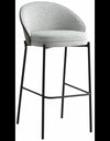Canela barstol i metal, MDF og polyester H97 cm - Sort/Mørkebrun/Lysegrø
