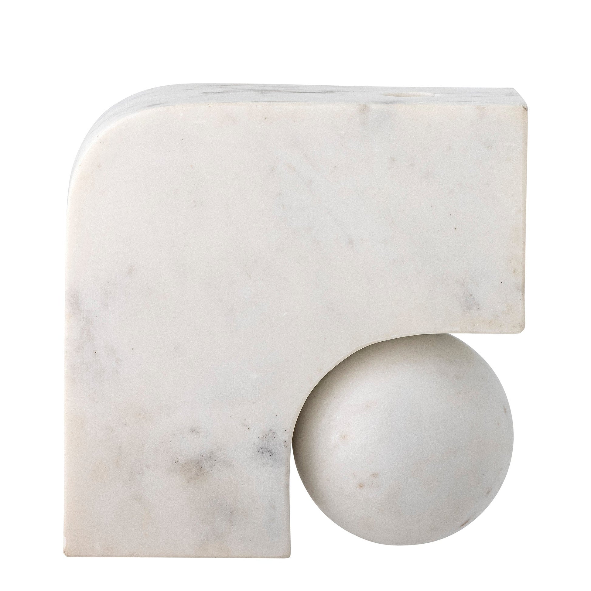 Abbelin Lysestage, Hvid, Marmor - White