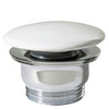 Pop up bundventil m. porceløn top hvid