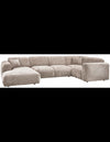 CLOUD Højrevendt U-sofa i chenille 345 x 198 cm - Natur