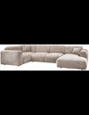 CLOUD Venstrevendt U-sofa i chenille 345 x 198 cm - Natur