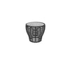 CANE-LINE BASKET LILLE SOFABORD M/ GRø BORDPLADE - GRAPHITE WEAVE 50