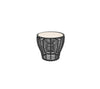 CANE-LINE BASKET LILLE SOFABORD M/ TRAVERTINE LOOK BORDPLADE - GRAPHITE WEAVE 50