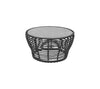 CANE-LINE BASKET MEDIUM SOFABORD M/ GRø BORDPLADE - GRAPHITE WEAVE 75