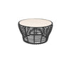 CANE-LINE BASKET MEDIUM SOFABORD M/TRAVERTINE LOOK BORDPLADE - GRAPHITE WEAVE 75