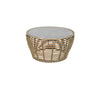 CANE-LINE BASKET MEDIUM SOFABORD M/ GRø BORDPLADE - NATURAL WEAVE 75