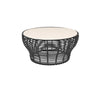 CANE-LINE BASKET STOR SOFABORD M/TRAVERTINE LOOK BORDPLADE - GRAPHITE WEAVE 95