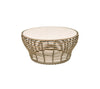 CANE-LINE BASKET STOR SOFABORD M/TRAVERTINE LOOK BORDPLADE - NATURAL WEAVE 95