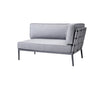 CANE-LINE CONIC SOFA 2PERS/VENSTRE MODUL - LIGHT GREY 140