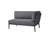 CANE-LINE CONIC SOFA 2PERS/VENSTRE MODUL - GREY 140