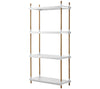 CANE-LINE FRAME REOL SYSTEM KOMPLET - WHITE ALUMINIUM/TEAK 204