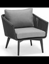 Diva lounge havestol i aluminium og COUTUREtex H70 cm - Antracit/Mørkegrø
