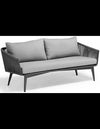 Diva loungesofa i aluminium og COUTUREtex B137 cm - Antracit/Mørkegrø