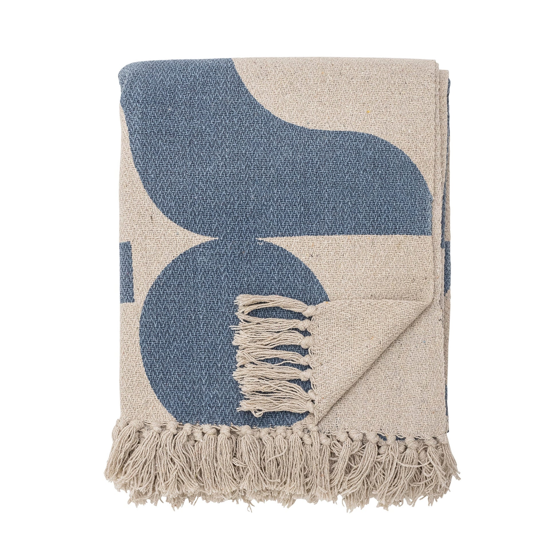 Agno Plaid, Blø, Genanvendt Bomuld - Blue