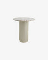 NORDAL ERIE CAFEBORD I TRø/MARMOR HVID/BEIGE - 70